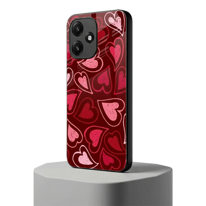 Wine Cascade Hearts redmi 12 5g mobile cover | shockproof glass phone case