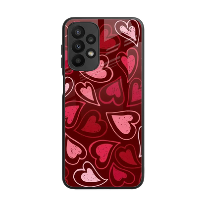 Wine Cascade Hearts back phone cover | glass case for samsung galaxy a23