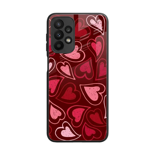 Wine Cascade Hearts back phone cover | glass case for samsung galaxy a23