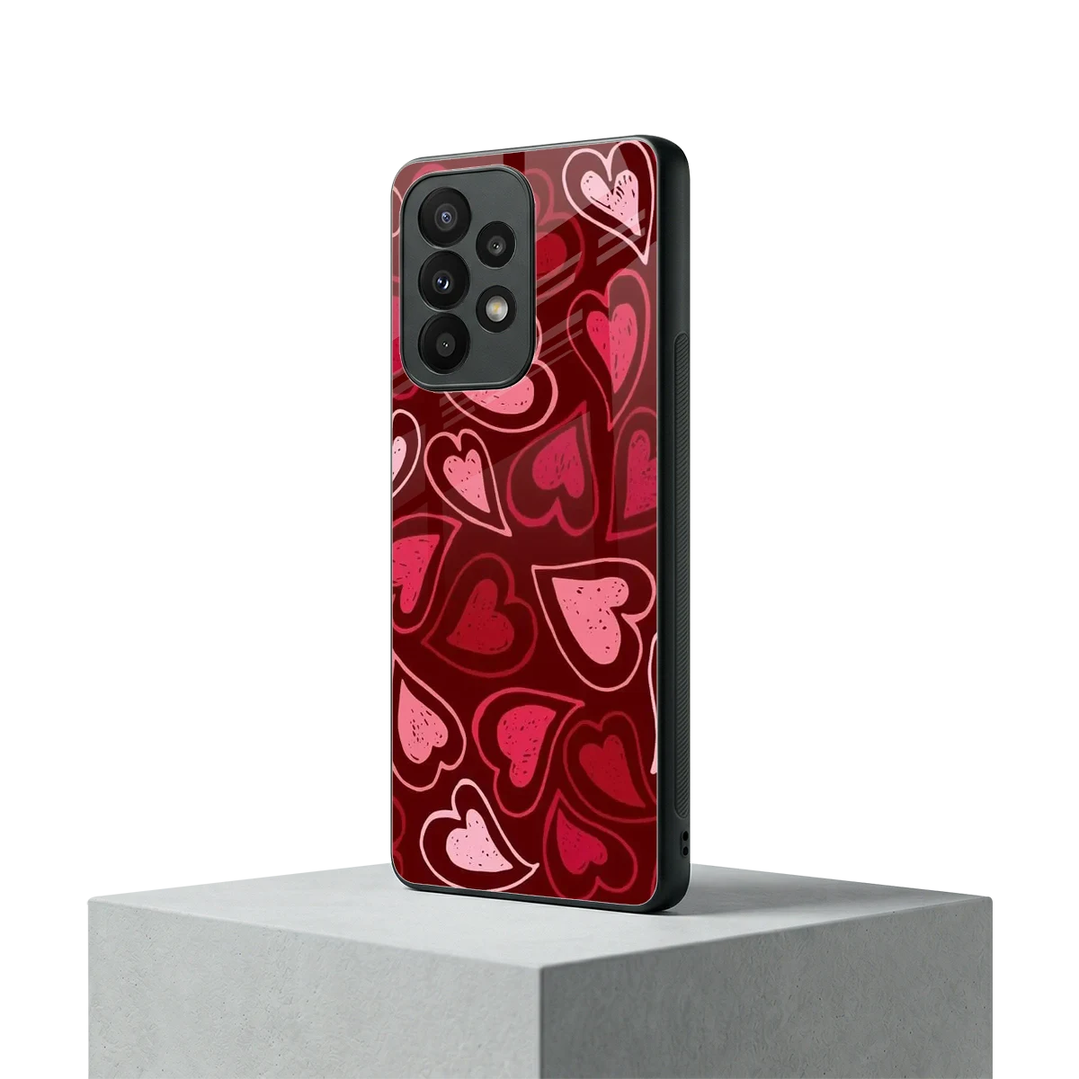 Wine Cascade Hearts samsung galaxy a23 mobile cover | shockproof glass phone case
