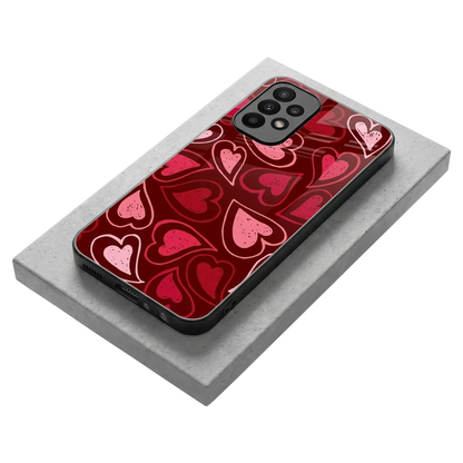 Wine Cascade Hearts stylish phone case for samsung galaxy a23 | glossy glass and slim fit