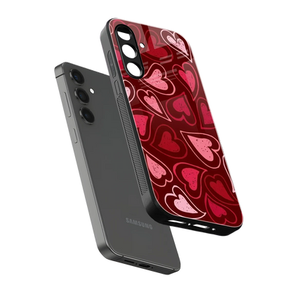 Wine Cascade Hearts sleek samsung galaxy a14 5g cover with tempered glass back and TPU edges