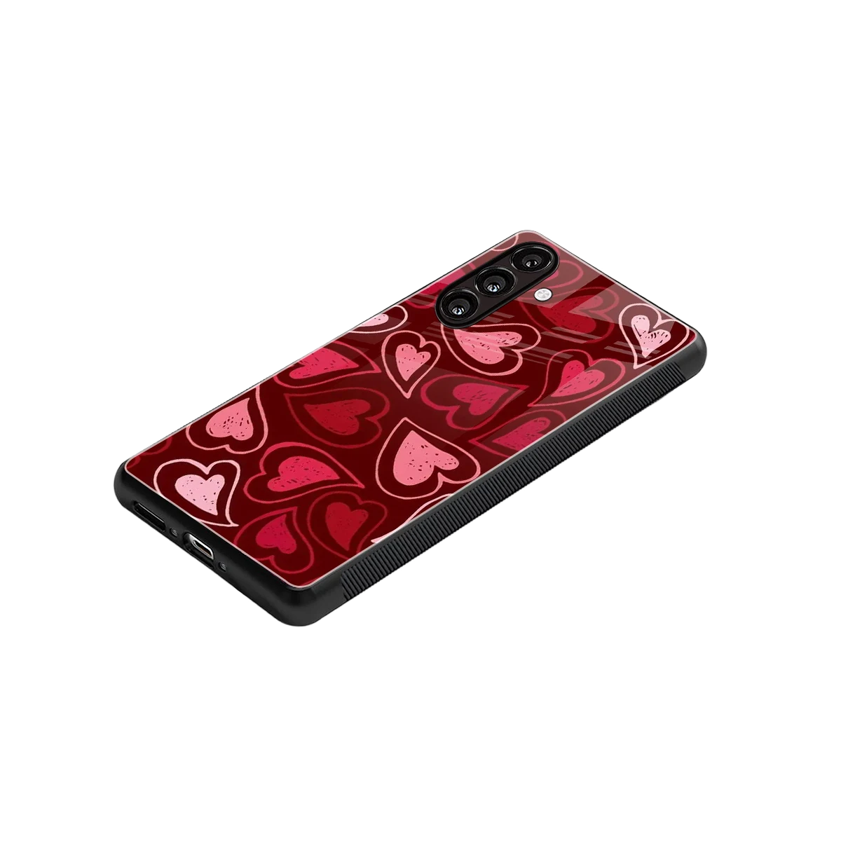 Wine Cascade Hearts stylish phone case for samsung galaxy a37 5g | glossy glass and slim fit