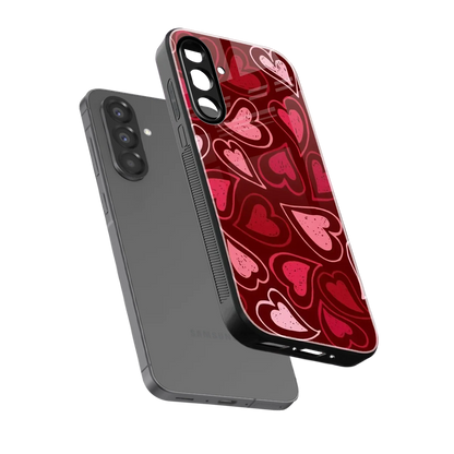 Wine Cascade Hearts sleek samsung galaxy a37 5g cover with tempered glass back and TPU edges