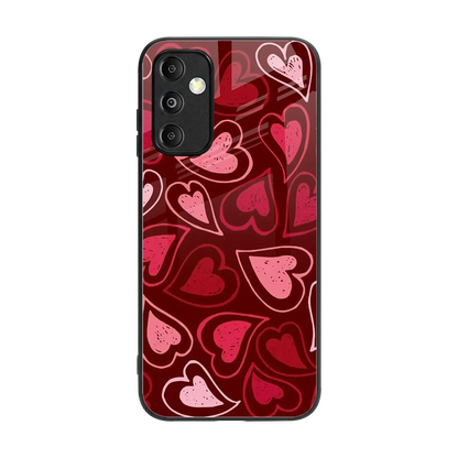 Wine Cascade Hearts back phone cover | glass case for samsung galaxy m14 5g