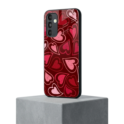 Wine Cascade Hearts samsung galaxy m14 5g mobile cover | shockproof glass phone case
