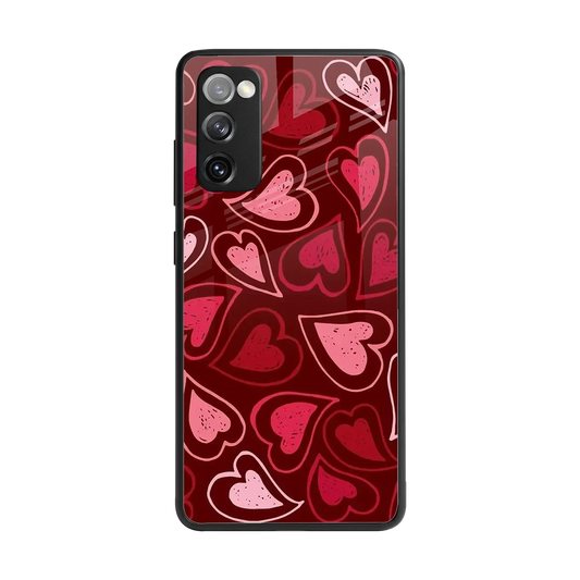 Wine Cascade Hearts back phone cover | glass case for samsung galaxy s20 fe