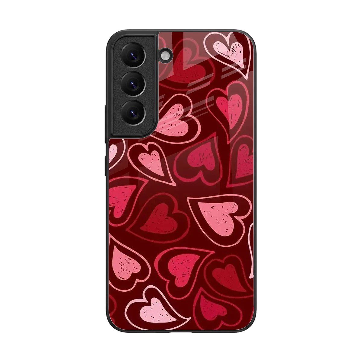 Wine Cascade Hearts back phone cover | glass case for samsung galaxy s22
