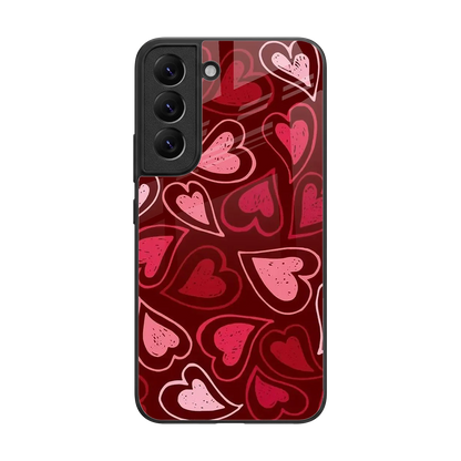 Wine Cascade Hearts back phone cover | glass case for samsung galaxy s22