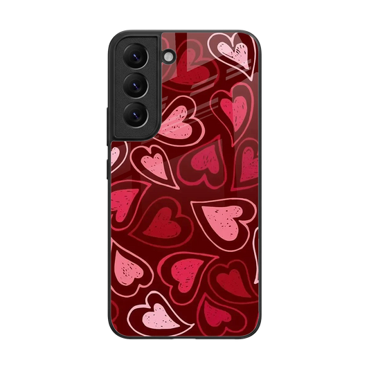 Wine Cascade Hearts back phone cover | glass case for samsung galaxy s22