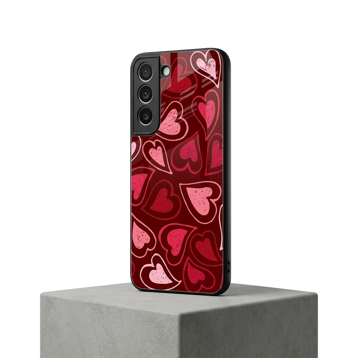 Wine Cascade Hearts samsung galaxy s22 mobile cover | shockproof glass phone case