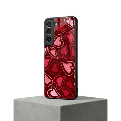 Wine Cascade Hearts samsung galaxy s22 mobile cover | shockproof glass phone case