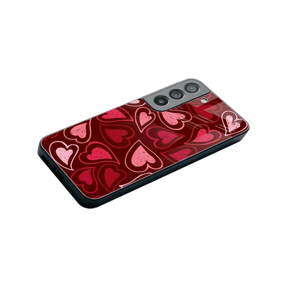Wine Cascade Hearts stylish phone case for samsung galaxy s22 | glossy glass and slim fit