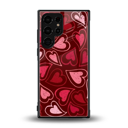 Wine Cascade Hearts back phone cover | glass case for samsung galaxy s24 ultra