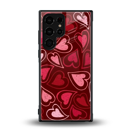 Wine Cascade Hearts back phone cover | glass case for samsung galaxy s24 ultra