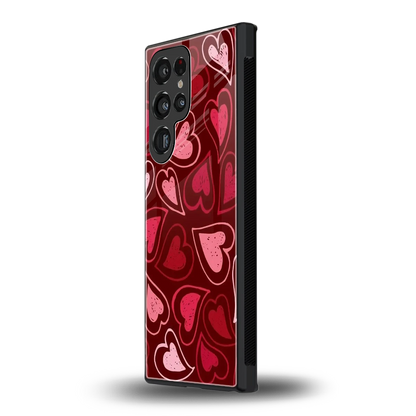 Wine Cascade Hearts samsung galaxy s24 ultra mobile cover | shockproof glass phone case