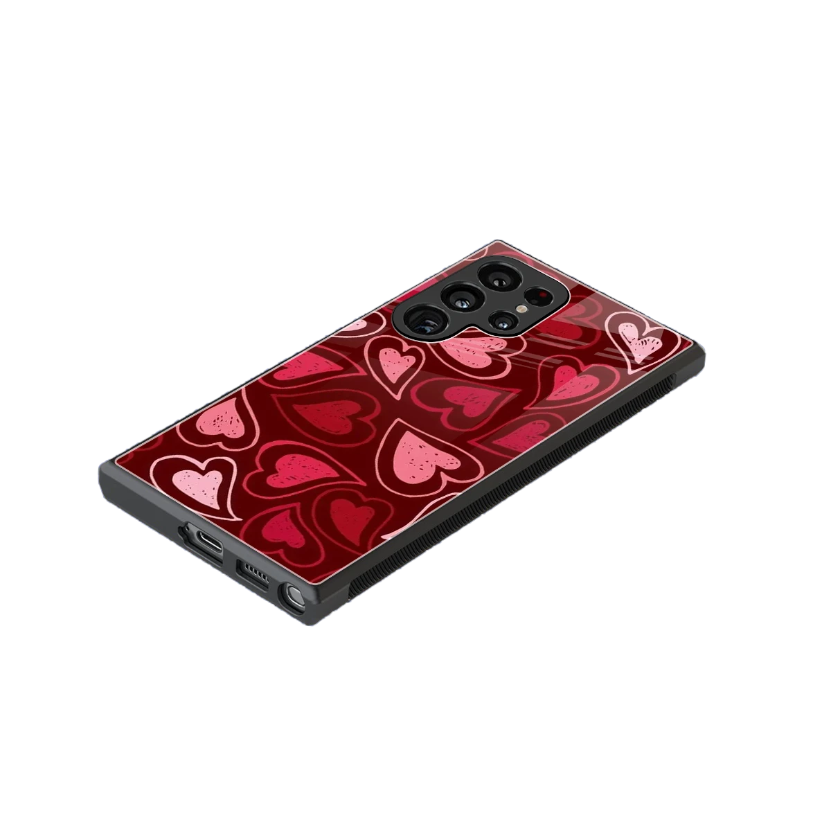 Wine Cascade Hearts stylish phone case for samsung galaxy s24 ultra | glossy glass and slim fit