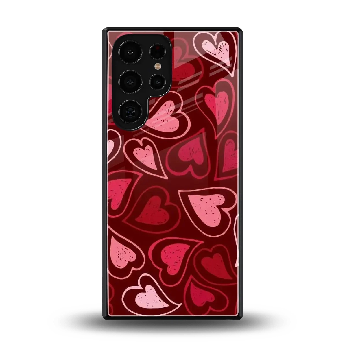 Wine Cascade Hearts back phone cover | glass case for samsung galaxy s25 ultra