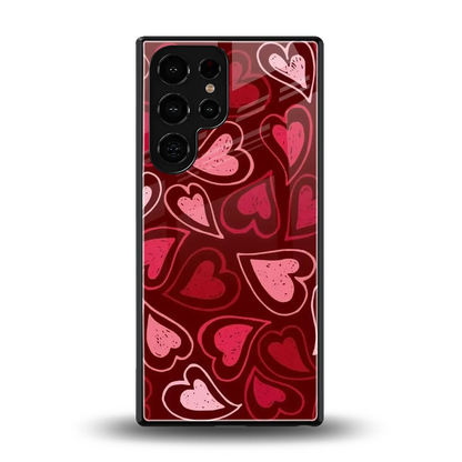 Wine Cascade Hearts back phone cover | glass case for samsung galaxy s25 ultra