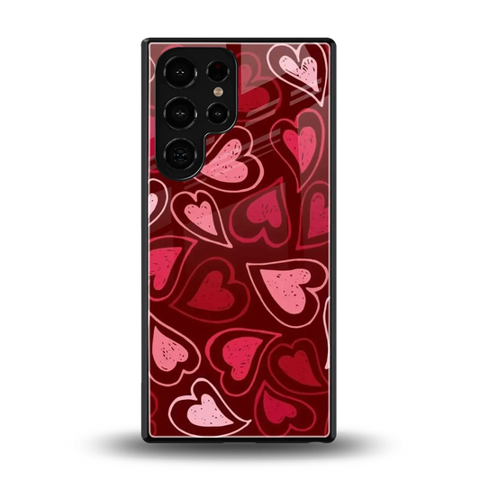 Wine Cascade Hearts back phone cover | glass case for samsung galaxy s25 ultra