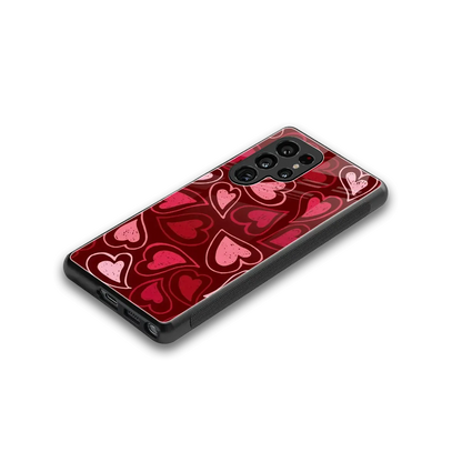 Wine Cascade Hearts stylish phone case for samsung galaxy s25 ultra | glossy glass and slim fit