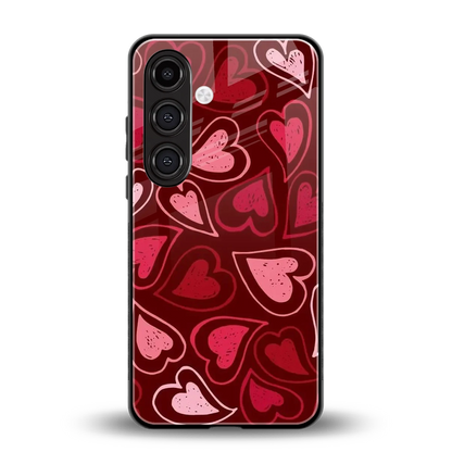Wine Cascade Hearts back phone cover | glass case for samsung galaxy s24