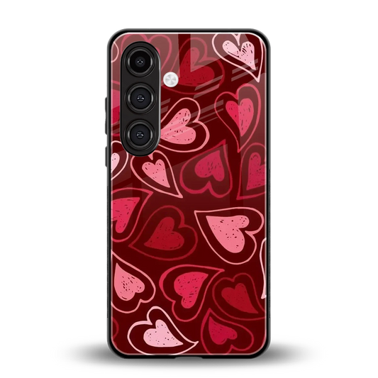 Wine Cascade Hearts back phone cover | glass case for samsung galaxy s24