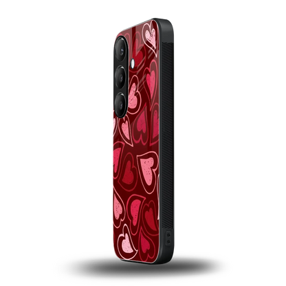 Wine Cascade Hearts samsung galaxy s24 mobile cover | shockproof glass phone case