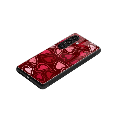 Wine Cascade Hearts stylish phone case for samsung galaxy s24 | glossy glass and slim fit