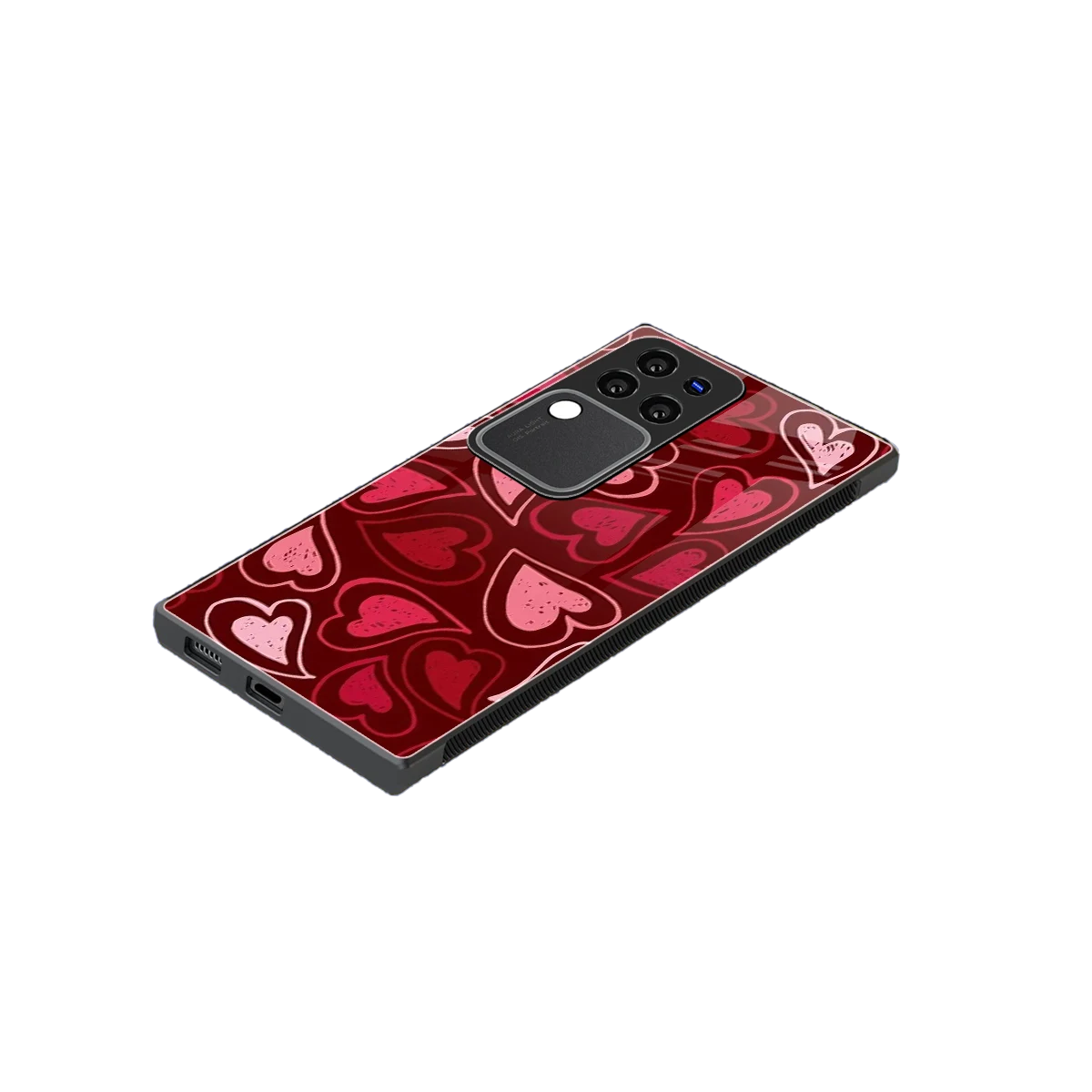 Wine Cascade Hearts stylish phone case forvivo v30 pro | glossy glass and slim fit