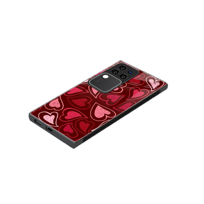 Wine Cascade Hearts stylish phone case forvivo v30 pro | glossy glass and slim fit