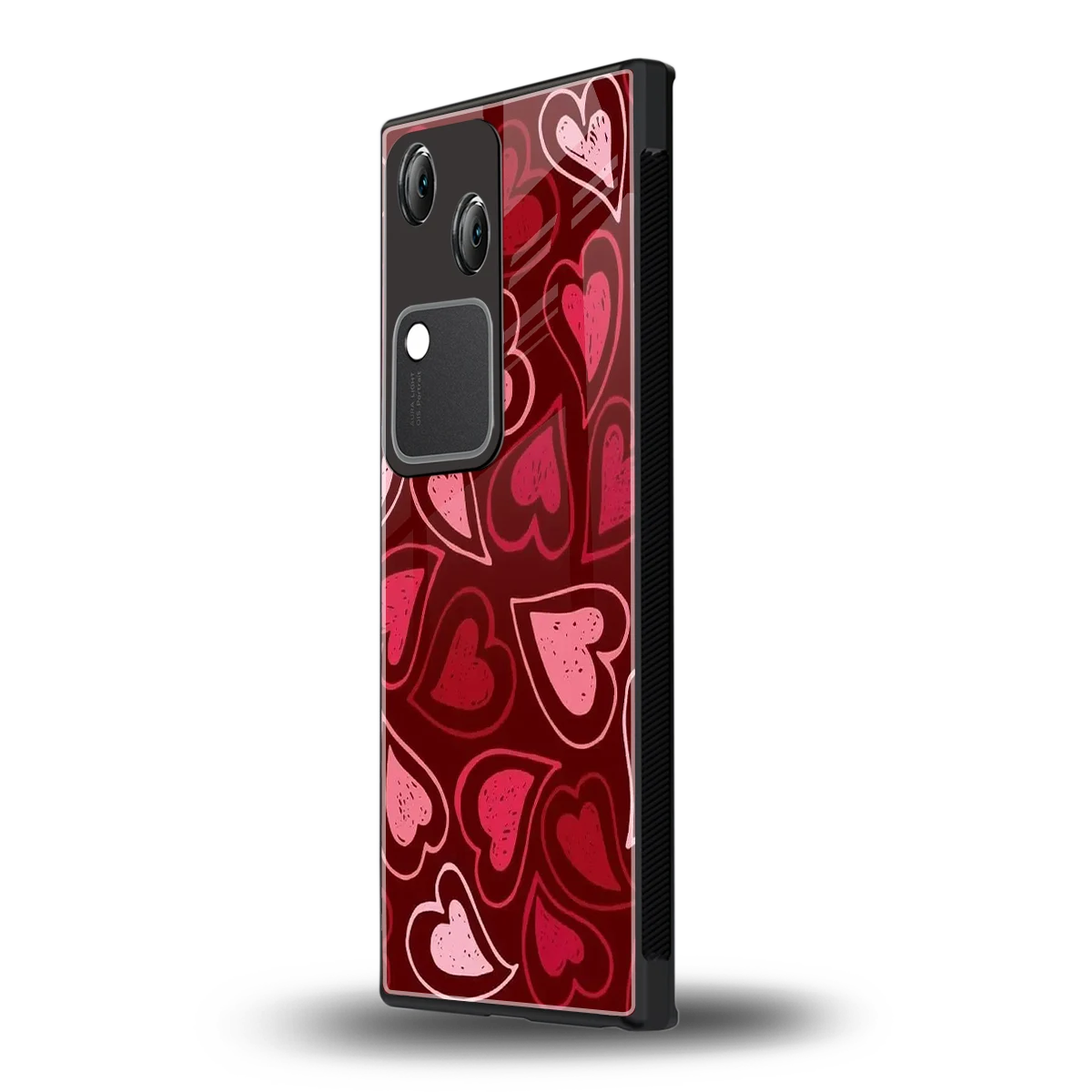 Wine Cascade Hearts vivo v30 mobile cover | shockproof glass phone case