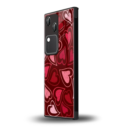 Wine Cascade Hearts vivo v30 mobile cover | shockproof glass phone case