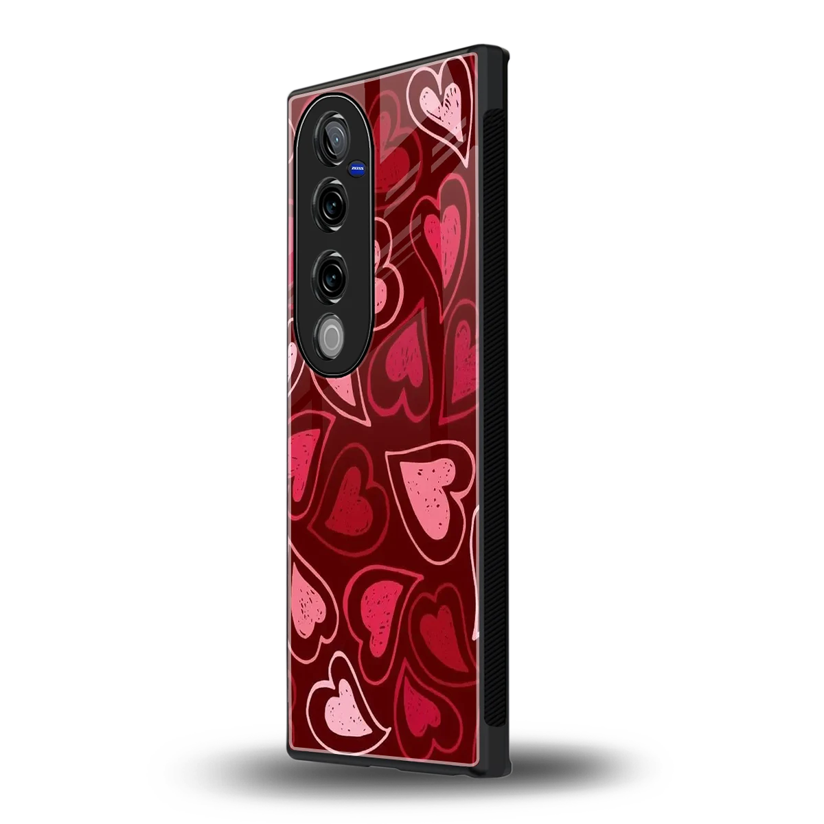 Wine Cascade Hearts vivo v40 pro mobile cover | shockproof glass phone case
