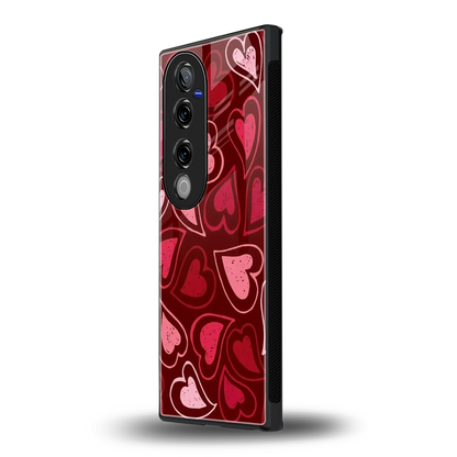 Wine Cascade Hearts vivo v40 pro mobile cover | shockproof glass phone case