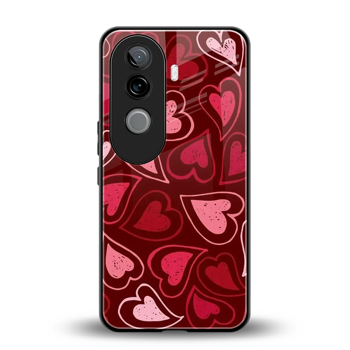 Wine Cascade Hearts back phone cover | glass case for vivo v40e