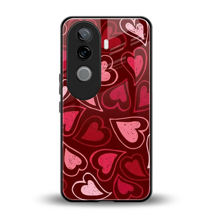Wine Cascade Hearts back phone cover | glass case for vivo v40e