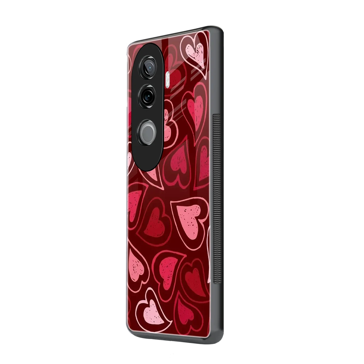 Wine Cascade Hearts vivo v40e mobile cover | shockproof glass phone case