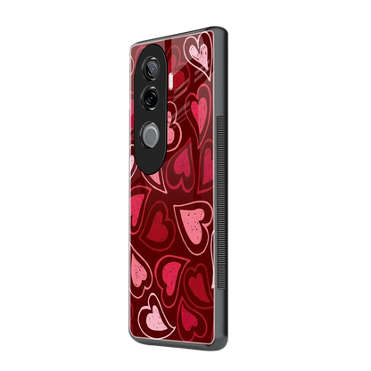 Wine Cascade Hearts vivo v40e mobile cover | shockproof glass phone case