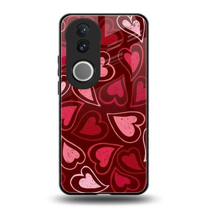 Wine Cascade Hearts back phone cover | glass case for vivo v50