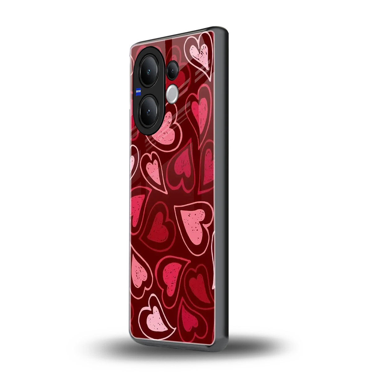 Wine Cascade Hearts vivo v60 mobile cover | shockproof glass phone case