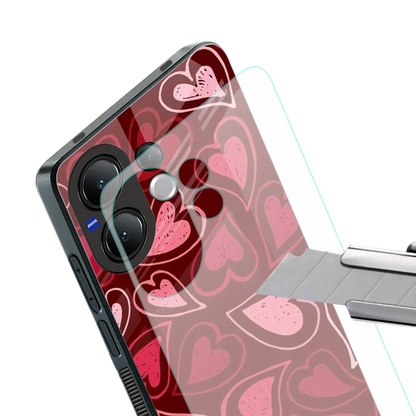 Wine Cascade Hearts stylish phone case for vivo v60 | glossy glass and slim fit