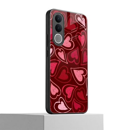 Wine Cascade Hearts vivo v70 fe mobile cover | shockproof glass phone case