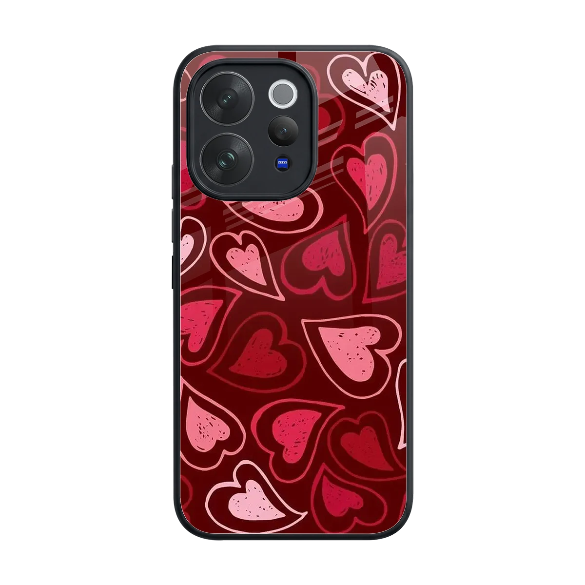 Wine Cascade Hearts back phone cover | glass case for vivo v70