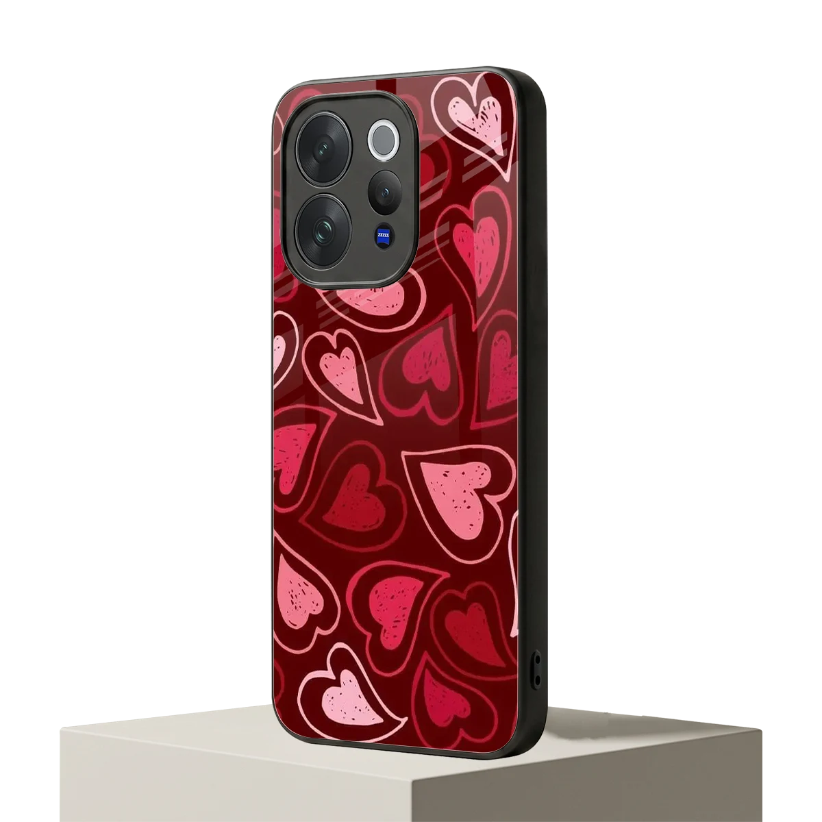 Wine Cascade Hearts vivo v70 mobile cover | shockproof glass phone case