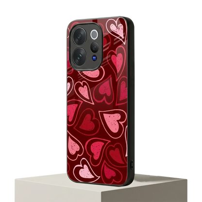 Wine Cascade Hearts vivo v70 mobile cover | shockproof glass phone case