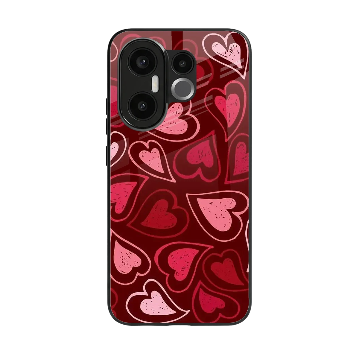 Wine Cascade Hearts back phone cover | glass case for vivo x200 fe