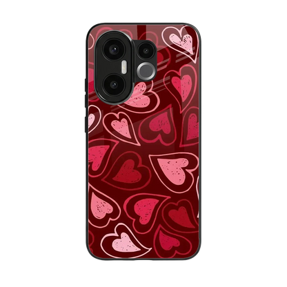 Wine Cascade Hearts back phone cover | glass case for vivo x200 fe