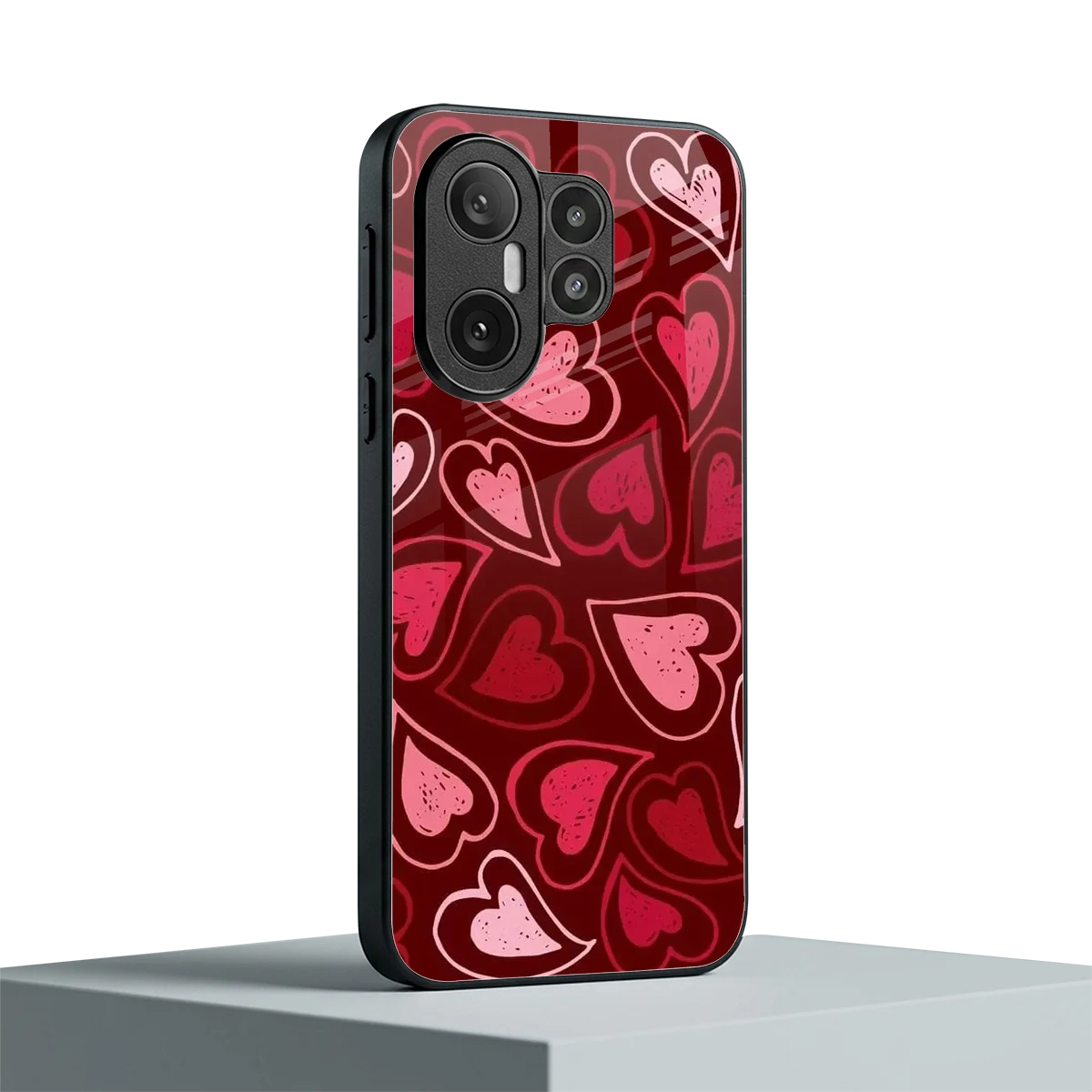 Wine Cascade Hearts vivo x200 fe mobile cover | shockproof glass phone case