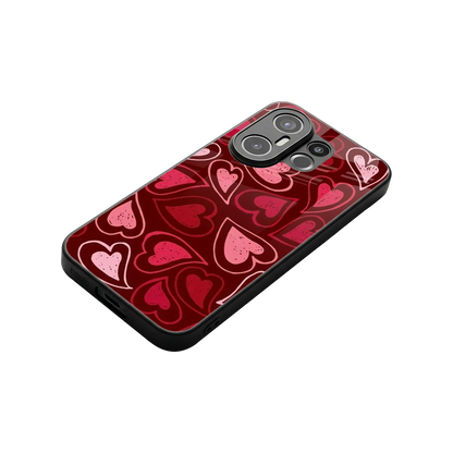 Wine Cascade Hearts stylish phone case for vivo x200 fe | glossy glass and slim fit